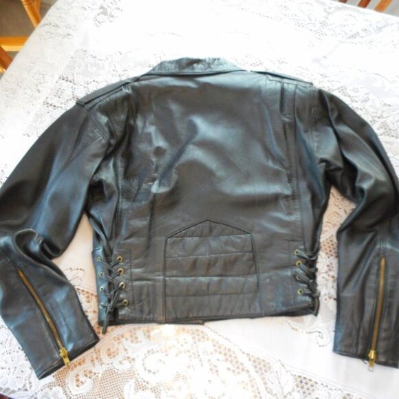 FABULOUS MOTO SKIRT & JACKET SET, Black Leather - Picture 5 of 14